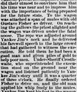 Article on the hanging Yankee Jim details