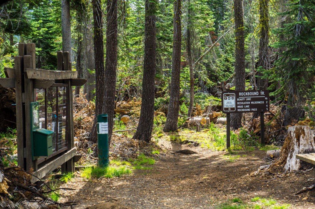 View of Rockbound Trail sign and map
