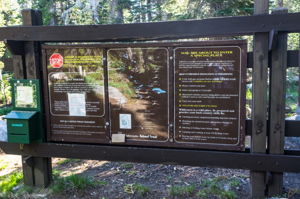 Trail sign, Map display, Permit box