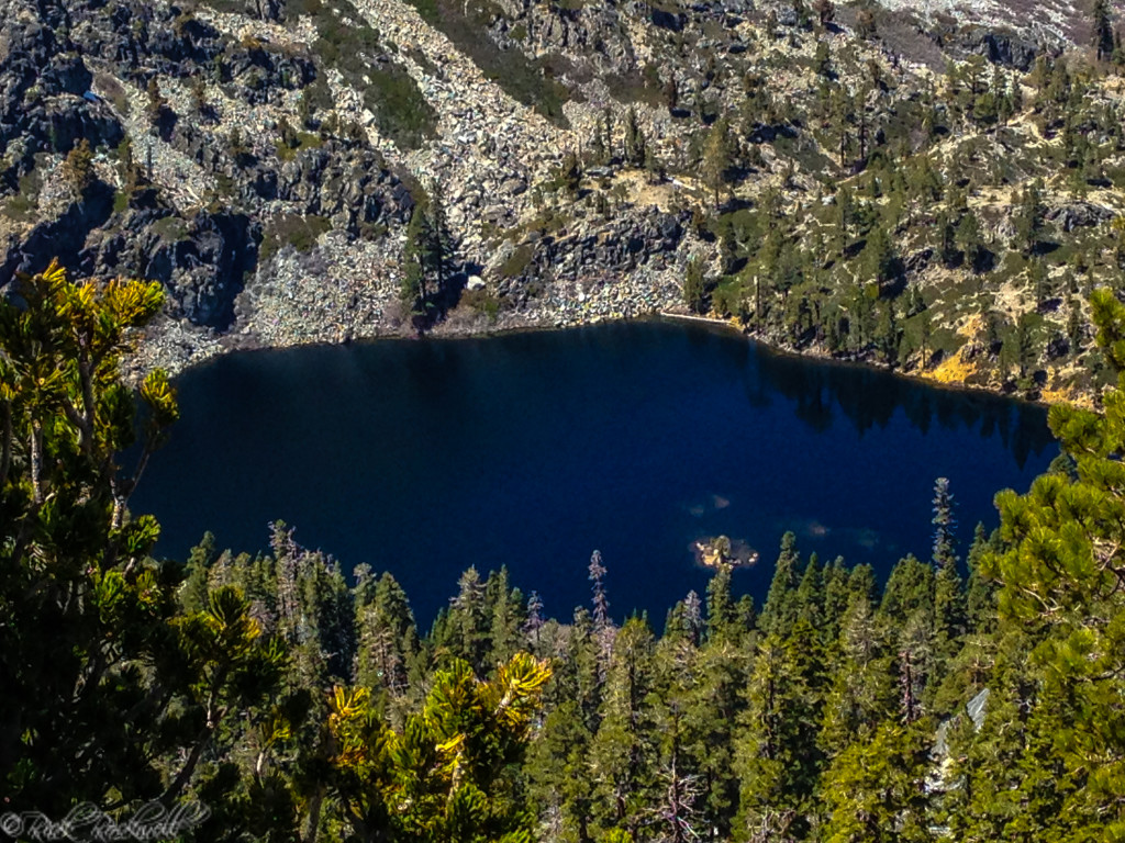 A view of Eagle Lake from the saddle of Maggie's Peaks. Almost 8,000 feet up.