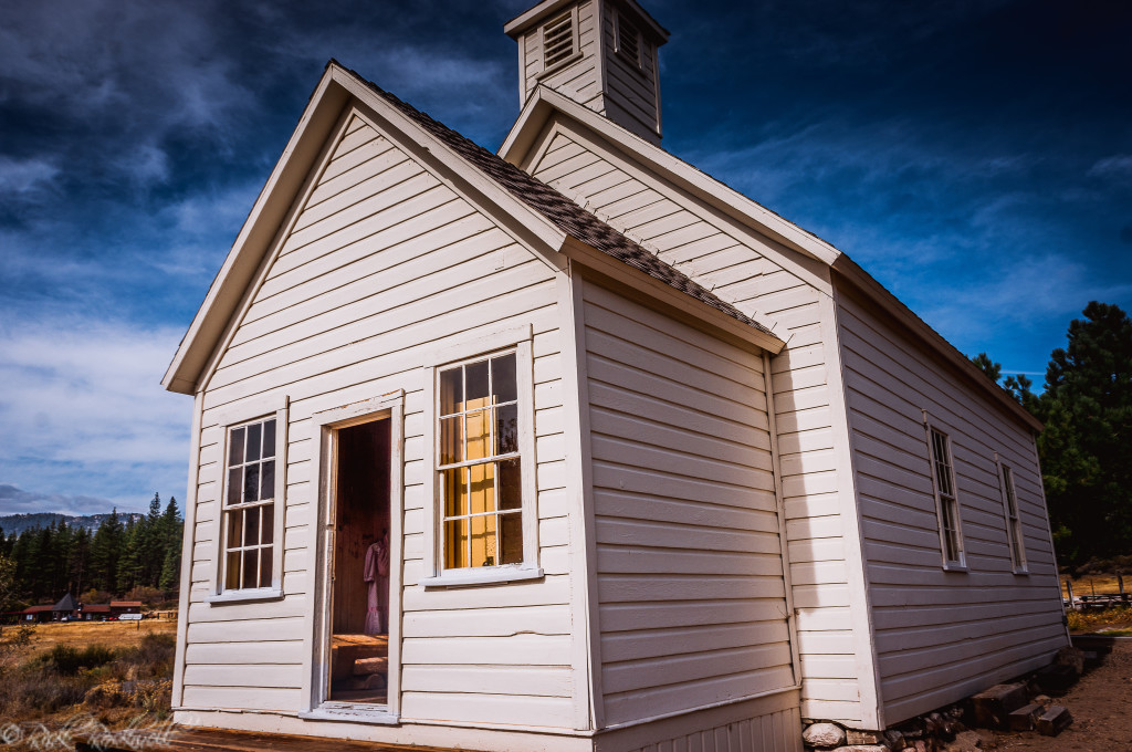 A front view of the Webster Schoolhouse.