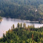 Overhead shot of Gerle Creek Reservoir from SMUD