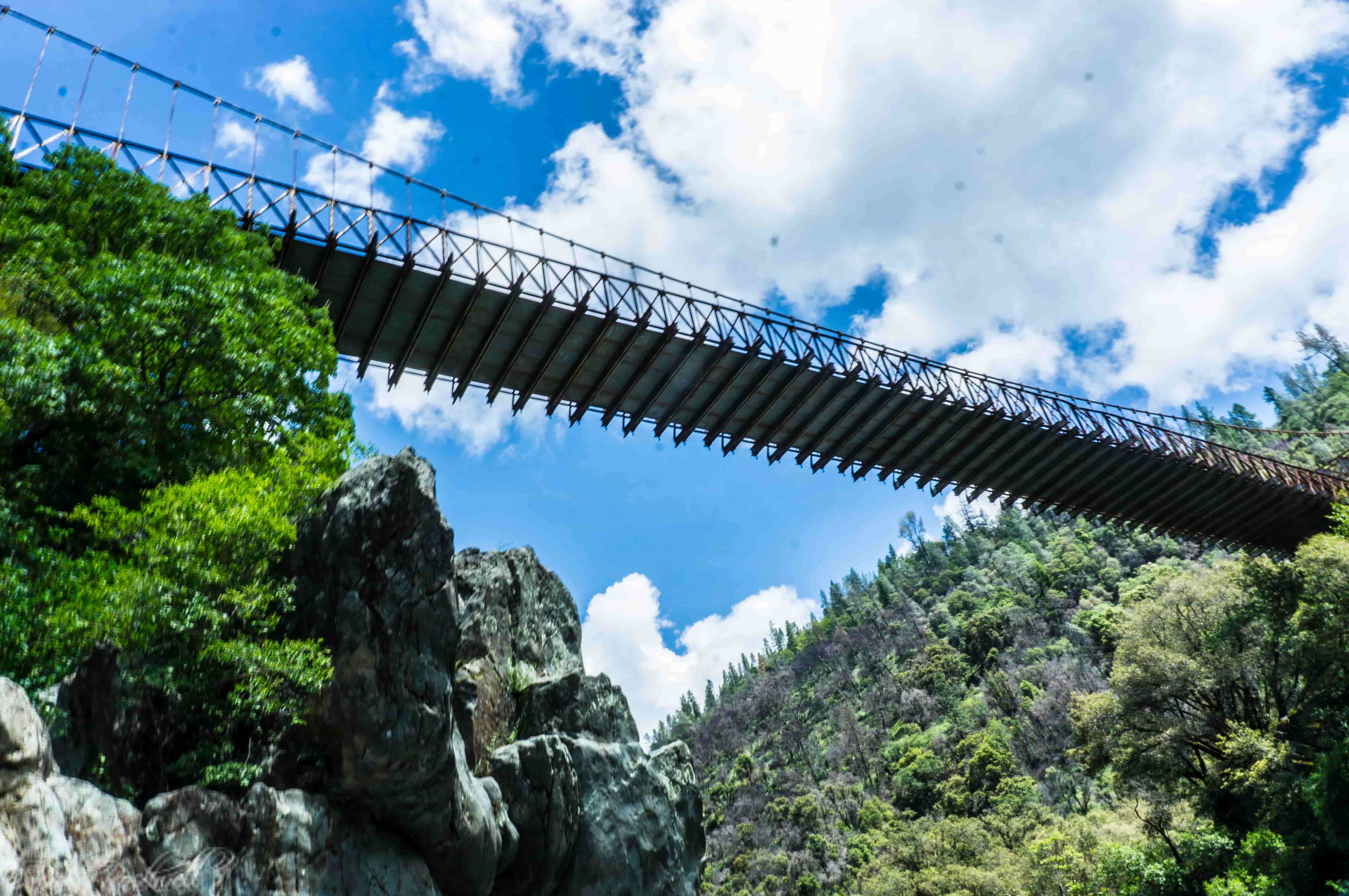 looking up at the Yankee Jims Bridge